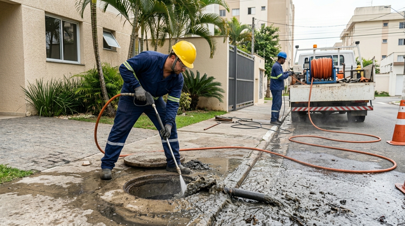 Hidrojateamento com jato de alta pressão em Curitiba-PR